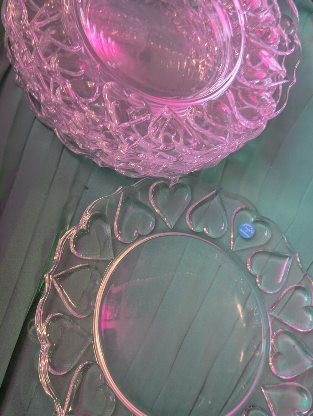 Tiffany And Co Hearts Crystal Plates Lot